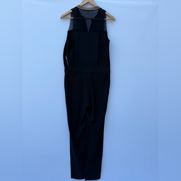Rachel Rachel Roy Black Sleeveless Jumpsuit Gold Stud Trim Straight Leg Sz 2 NWT - Picture 5 of 16